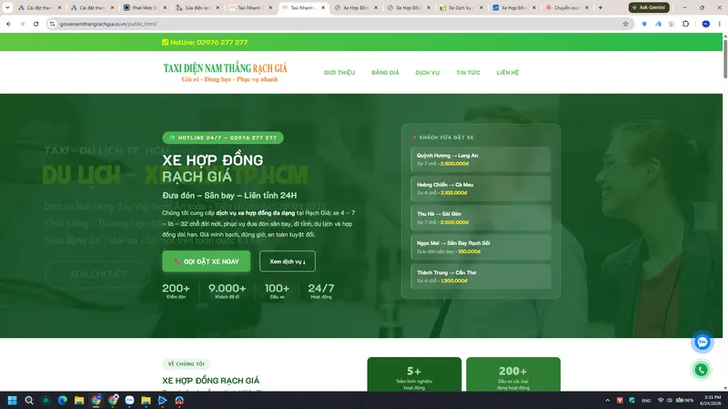 Bản xem trước website Xe Năm Thắng Rạch Giá