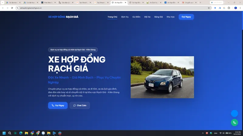 Bản xem trước website Xe Hợp Đồng Taxi Rạch Giá
